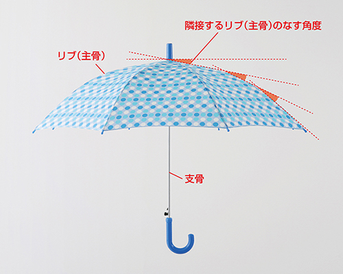 リブのなす角度についての図（当協会作成）