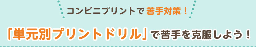 コンビニプリントで苦手対策！「単元別プリントドリル」で苦手を克服しよう